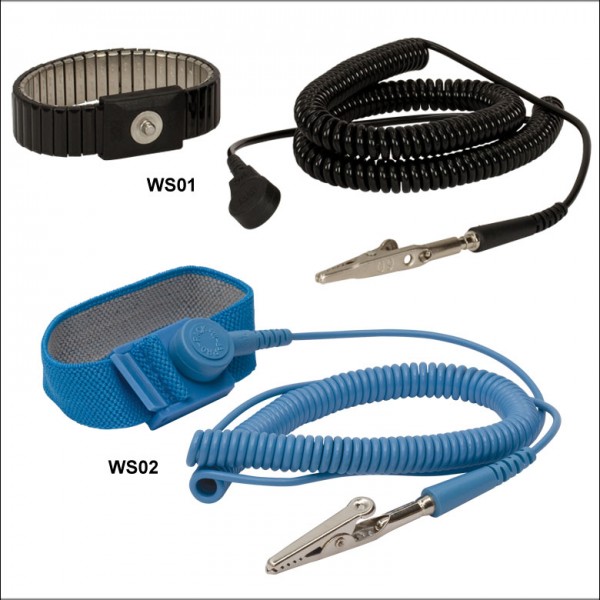 blue metal wrist strap